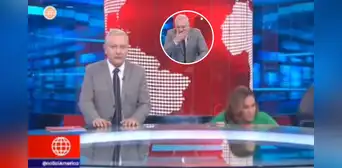 Alvina Ruiz sufre caída en vivo durante noticiero de América y así reaccionó Günter Rave