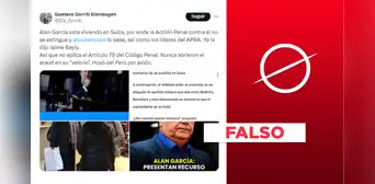 Gustavo Gorriti no publicó en Twitter que “Alan García está viviendo en Suiza” Gustavo Gorriti no publicó en Twitter que “Alan García está viviendo en Suiza”