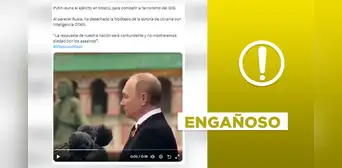 Video no expone a Vladimir Putin dirigiéndose al Ejército de Rusia tras reciente ataque terrorista