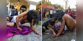 Perrito consuela a actor que interpretaba a ‘Jesús’ en vía crucis: “Sentimiento sincero” Perrito consuela a actor que interpretaba a ‘Jesús’ en vía crucis: “Sentimiento sincero”
