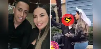 Pamela López es captada con velo de novia en Disneyland París tras viaje con Christian Cueva