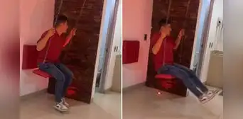 Joven va a hotel y descubre que hay un columpio dentro de la habitación: “Bien raro” Joven va a hotel y descubre que hay un columpio dentro de la habitación: “Bien raro”