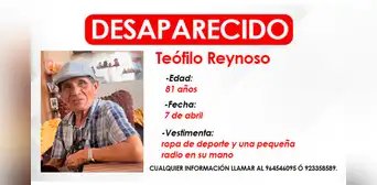 Cañete: adulto mayor con Alzheimer desaparece tras salir a correr y familia pide ayuda Cañete: adulto mayor con Alzheimer desaparece tras salir a correr y familia pide ayuda