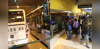 Metropolitano: reportan bus malogrado en Estación Central y usuarios caminan para llegar a sus destinos