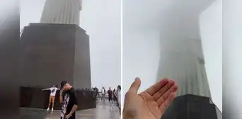 Peruano decepcionado tras conocer el Cristo Redentor cubierto de neblina: “Mis ahorros” Peruano decepcionado tras conocer el Cristo Redentor cubierto de neblina: “Mis ahorros”