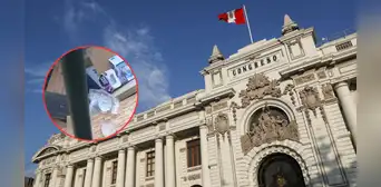 Desde pañales hasta restos de comida: aparecen bolsas de basura en la fachada del Congreso Desde pañales hasta restos de comida: aparecen bolsas de basura en la fachada del Congreso