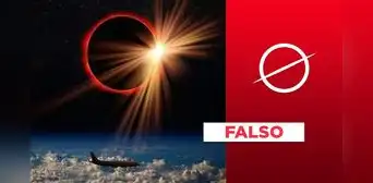 La imagen del avión junto al eclipse solar no es real: es una creación digital La imagen del avión junto al eclipse solar no es real: es una creación digital