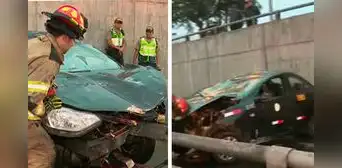 San Isidro: 3 heridos dejó el despiste de un auto en plena vía expresa
