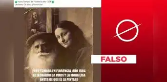 Foto de Leonardo da Vinci y la Mona Lisa en Florencia, en 1504, no es real: es una creación digital Foto de Leonardo da Vinci y la Mona Lisa en Florencia, en 1504, no es real: es una creación digital