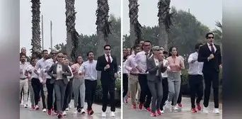 Trabajadores con saco y corbata trotan hacia su oficina en Miraflores: “Parece un capítulo de 'The Office'” Trabajadores con saco y corbata trotan hacia su oficina en Miraflores: “Parece un capítulo de 'The Office'”