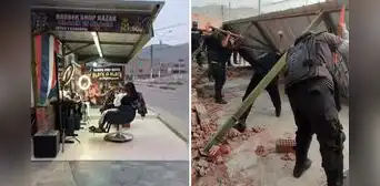 Barbería invadió vereda en San Juan de Lurigancho: tenía losetas y techo de calamina Barbería invadió vereda en San Juan de Lurigancho: tenía losetas y techo de calamina