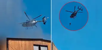 Incendio en Cercado de Lima: helicóptero de apoyo acude a siniestro para salvar a persona atrapada