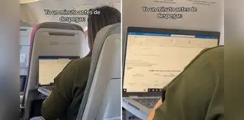 Trabajadora pidió vacaciones cuando ya estaba en avión y usuarios bromean: “Sin miedo al éxito”