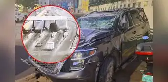 Así fue el preciso momento en que el alcalde de Puente Piedra chocó su camioneta en la Panamericana Norte Así fue el preciso momento en que el alcalde de Puente Piedra chocó su camioneta en la Panamericana Norte