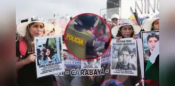 Policía golpea con una vara a familiar de fallecidos durante las protestas contra Dina Boluarte Policía golpea con una vara a familiar de fallecidos durante las protestas contra Dina Boluarte