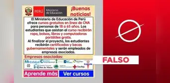 Minedu no ofrece cursos gratuitos con "becas gubernamentales" y "empleos en empresas asociadas"