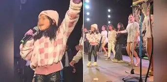 Niña sorprendió a cantantes de Corazón Serrano en Arequipa: “Una mini Lesly Águila”