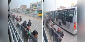 Metropolitano: nueva estación Los Incas colapsa y usuarios arriesgan su vida haciendo cola en la pista