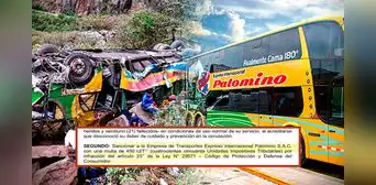 Transportes Palomino debe pagar más de S/2 millones de multa por accidente con 21 muertos en 2019