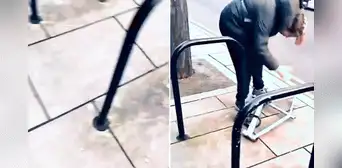 Deja bicicleta estacionada con candado y al regresar queda atónito con lo que encontró Deja bicicleta estacionada con candado y al regresar queda atónito con lo que encontró