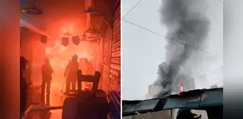 Incendio en centro de Lima: bomberos controlan siniestro en galería cerca de Mesa Redonda Incendio en centro de Lima: bomberos controlan siniestro en galería cerca de Mesa Redonda