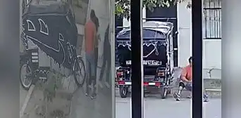 Delincuente con pierna ortopédica y su cómplice asaltan a 2 menores en Chiclayo Delincuente con pierna ortopédica y su cómplice asaltan a 2 menores en Chiclayo