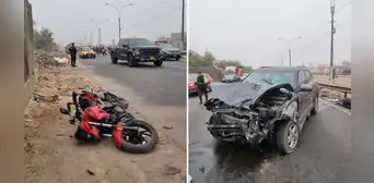 Huachipa: muere motociclista y su acompañante queda grave tras fuerte choque con camioneta Huachipa: muere motociclista y su acompañante queda grave tras fuerte choque con camioneta