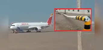 Accidente en Pisco: avión de Iberia choca contra poste luz tras llenar combustible