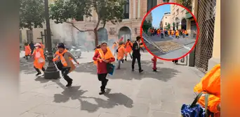 Municipalidad de Lima: lanzan gas lacrimógeno a trabajadoras de limpieza que protestan por despido masivo Municipalidad de Lima: lanzan gas lacrimógeno a trabajadoras de limpieza que protestan por despido masivo