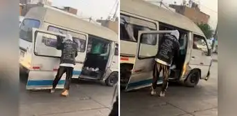 Captan a cobrador cargando puerta de combi y en redes bromean: “Soy peruano y no me sorprende” Captan a cobrador cargando puerta de combi y en redes bromean: “Soy peruano y no me sorprende”