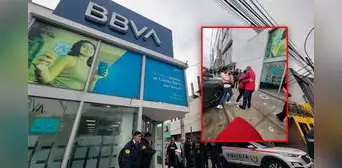 Sujetos disfrazados de policías asaltan banco en Los Olivos y escapan con S/40.000 Sujetos disfrazados de policías asaltan banco en Los Olivos y escapan con S/40.000
