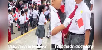 Escolar en Perú sorprende con insólita bandera y le dicen: “El orden de los factores no altera el producto”