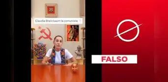 Claudia Sheinbaum no publicó mensaje de agradecimiento a sus electores con símbolos comunistas de fondo Claudia Sheinbaum no publicó mensaje de agradecimiento a sus electores con símbolos comunistas de fondo