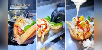 Emprendedor peruano crea hamburguesa con arroz y en redes reaccionan: “Ponle caldo de gallina para el frío”
