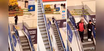 Adolescente no sabía bajar escaleras eléctricas en Plaza Norte y joven lo ayuda: “Vale un Perú”