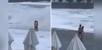 Joven de 20 años es arrastrada por las olas del mar y desaparece frente a los ojos de su pareja en Rusia Joven de 20 años es arrastrada por las olas del mar y desaparece frente a los ojos de su pareja en Rusia