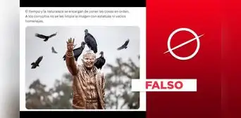 Imagen no evidencia a aves ensuciando la estatua del exalcalde Luis Castañeda Imagen no evidencia a aves ensuciando la estatua del exalcalde Luis Castañeda