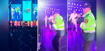 Policía sorprende con su talento y sube al escenario para cantar cumbia con la Única Tropical