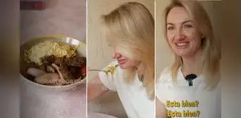 Peruano le cocina lomo saltado a rusa y la deja impresionada: "Está para chuparse los dedos"