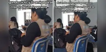 Alumna de Ingeniería Civil causa curiosidad al usar casco en clases y dicen: “Por si se cae el techo” Alumna de Ingeniería Civil causa curiosidad al usar casco en clases y dicen: “Por si se cae el techo”