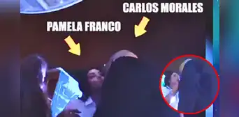 Pamela Franco da a Carlos Morales APASIONADOS abrazos y beso en la mejilla, en su cumpleaños