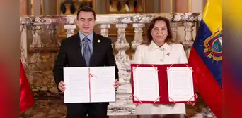 Dina Boluarte se reunió con presidente de Ecuador, Daniel Noboa, en el XV Gabinete Binacional Dina Boluarte se reunió con presidente de Ecuador, Daniel Noboa, en el XV Gabinete Binacional