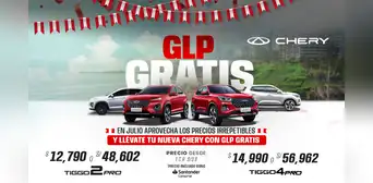 Chery anuncia GLP gratis en sus SUVs Tiggo 2 Pro y Tiggo 4 Pro