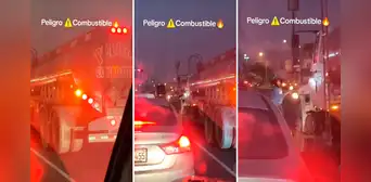 Malabarista sorprende a conductores en Perú al realizar peligroso acto con fuego frente a camión de combustible