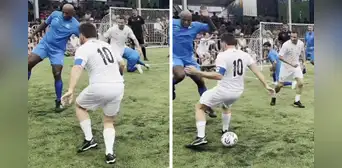 'Cuto' Guadalupe humilló al presidente de Conmebol con una huacha en el partido de leyendas de Copa América