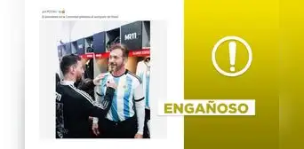 Foto no muestra a Lionel Messi firmando autógrafo para el presidente de la Conmebol en la final de la Copa América