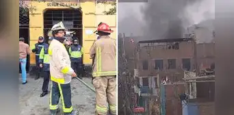 Incendio en Cercado de Lima: fuego consumió un inmueble en el jr. Áncash y movilizó a 7 unidades de Bomberos