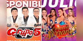 Conciertos en Perú 2024, del 19 al 21 de julio: Grupo 5, Corazón Serrano, Armonía 10 y más