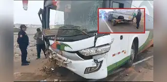 Panamericana Norte: camioneta choca con bus de la empresa Cavassa por cerrarle el paso y deja un herido grave