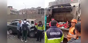 Recolector de basura queda herido tras choque de camión con auto cerca de estación VMT de la Línea 1 Recolector de basura queda herido tras choque de camión con auto cerca de estación VMT de la Línea 1